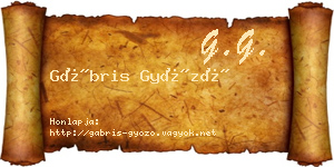 Gábris Győző névjegykártya